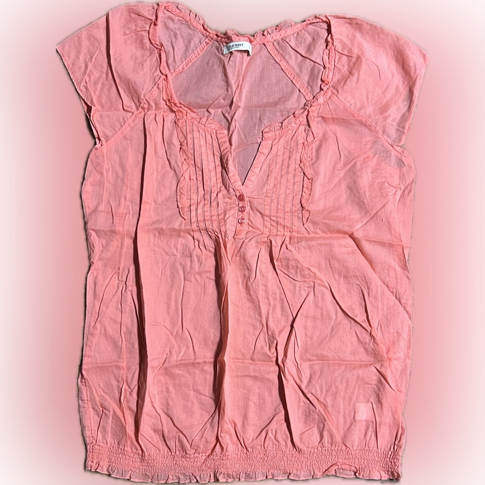Old Navy Large Scrunched Short Sleeve Blouse